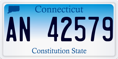 CT license plate AN42579