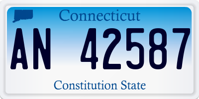 CT license plate AN42587