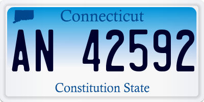 CT license plate AN42592