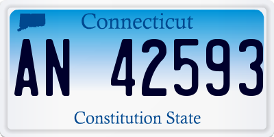 CT license plate AN42593