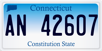 CT license plate AN42607