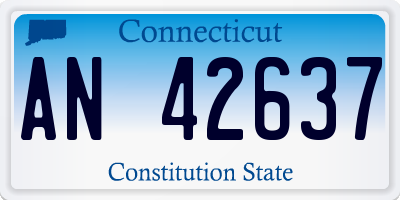 CT license plate AN42637