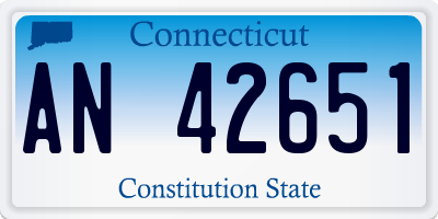 CT license plate AN42651