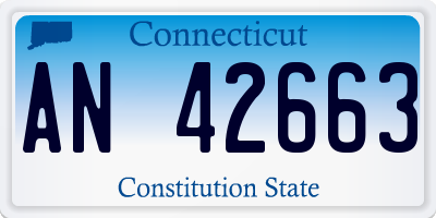 CT license plate AN42663