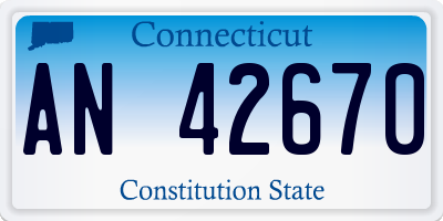 CT license plate AN42670
