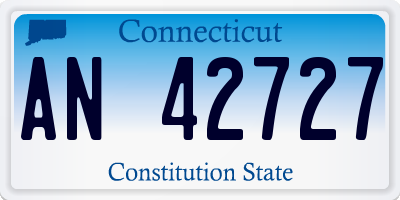 CT license plate AN42727
