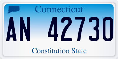 CT license plate AN42730