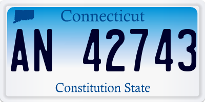 CT license plate AN42743