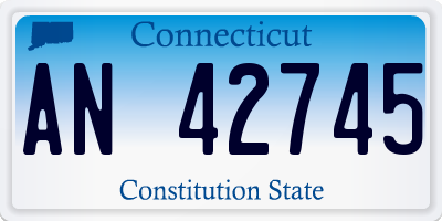 CT license plate AN42745