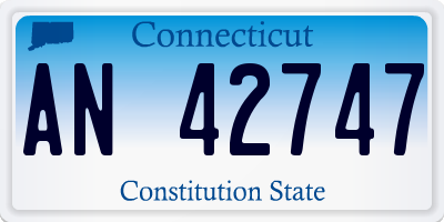 CT license plate AN42747