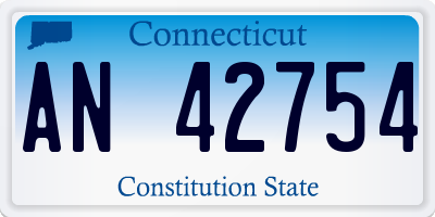 CT license plate AN42754
