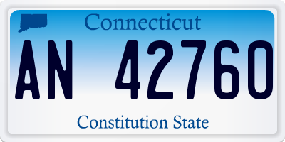 CT license plate AN42760
