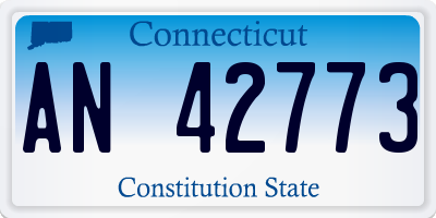CT license plate AN42773