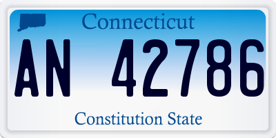 CT license plate AN42786