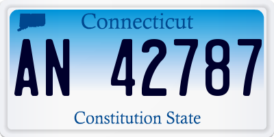 CT license plate AN42787