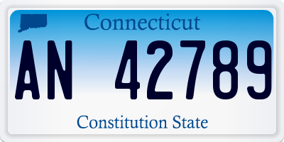CT license plate AN42789
