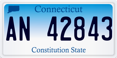 CT license plate AN42843
