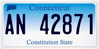 CT license plate AN42871