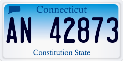 CT license plate AN42873