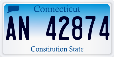 CT license plate AN42874