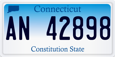 CT license plate AN42898