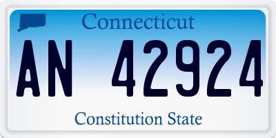 CT license plate AN42924