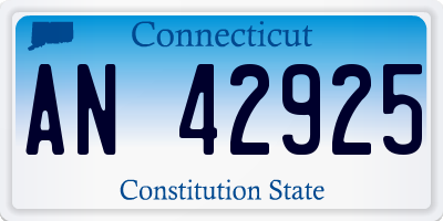 CT license plate AN42925