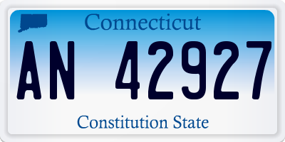 CT license plate AN42927