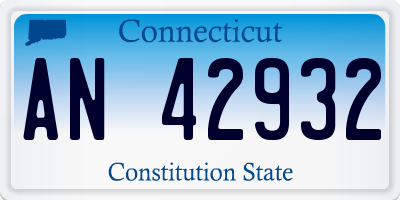 CT license plate AN42932