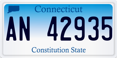 CT license plate AN42935
