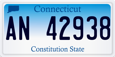 CT license plate AN42938