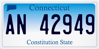 CT license plate AN42949