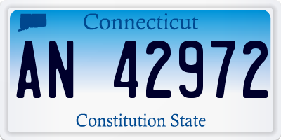 CT license plate AN42972