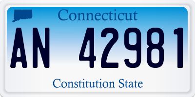 CT license plate AN42981