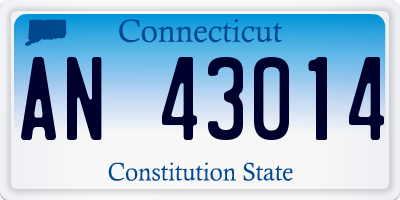 CT license plate AN43014