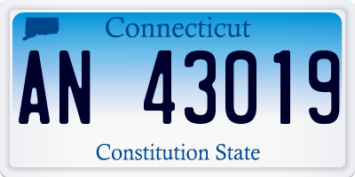 CT license plate AN43019