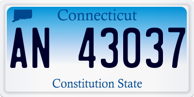 CT license plate AN43037