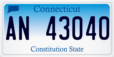 CT license plate AN43040
