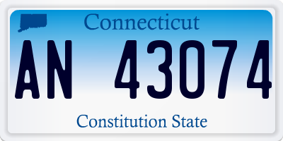 CT license plate AN43074