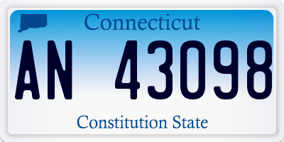 CT license plate AN43098