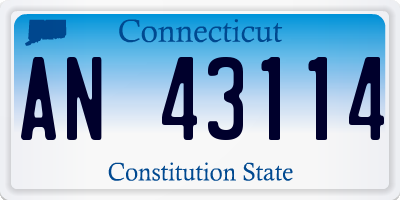CT license plate AN43114
