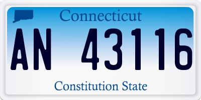CT license plate AN43116
