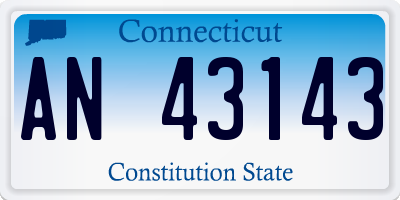CT license plate AN43143