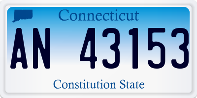 CT license plate AN43153