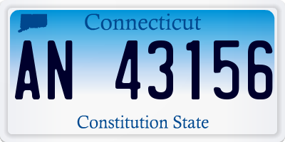 CT license plate AN43156