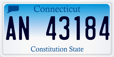CT license plate AN43184