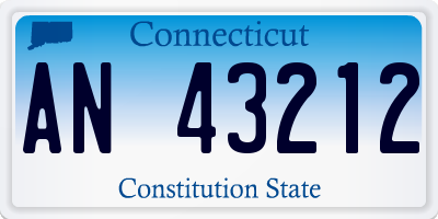 CT license plate AN43212