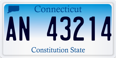 CT license plate AN43214