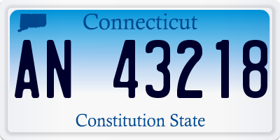 CT license plate AN43218