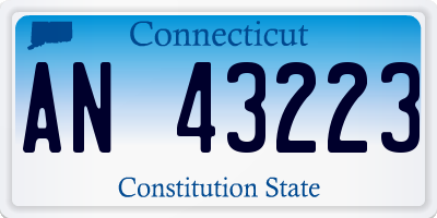 CT license plate AN43223